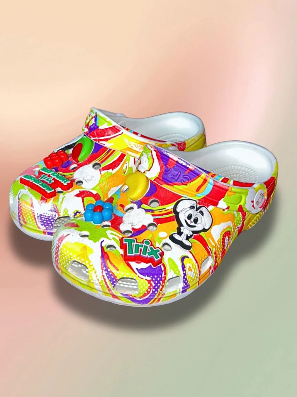 Crocs Classic Clog General Mills Trix Cereal Kids J1 with Jibbitz Charms